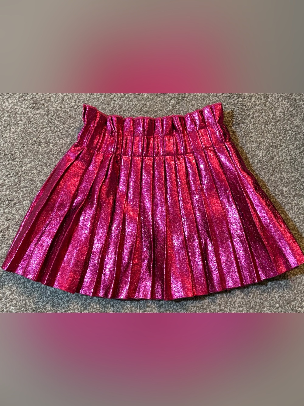 Lola + The Boys Metallic Fuchsia Pleated Girls Skirt
